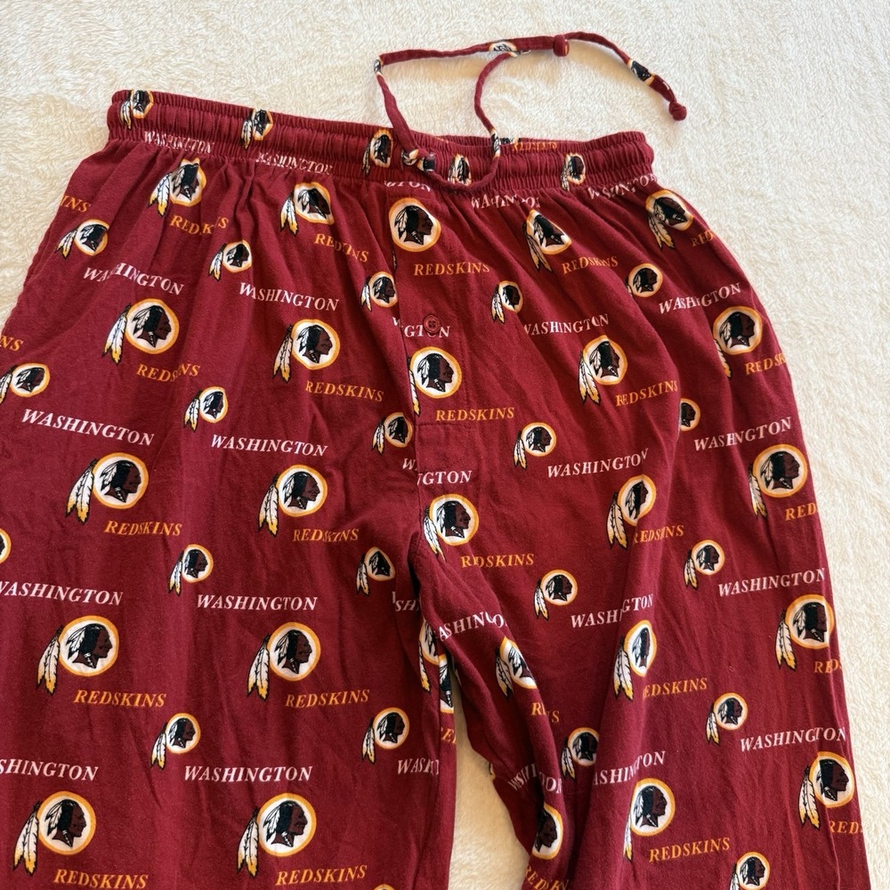 Washington Redskins NFL Pajama Lounge Pants LG Allover Print Old Logo Throwback